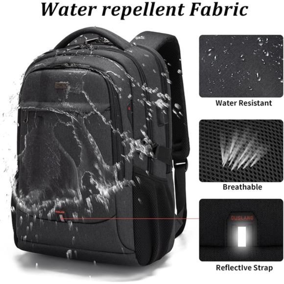 17.3 inch laptop backpack nylon water-resistant briefcase macbook chromebook Bag Laptop for Men Work Laptop Case Computer Bag inch notebook and a cushioned back panel for comfort during wear VANKEAN Travel Laptop Backpack 17.3